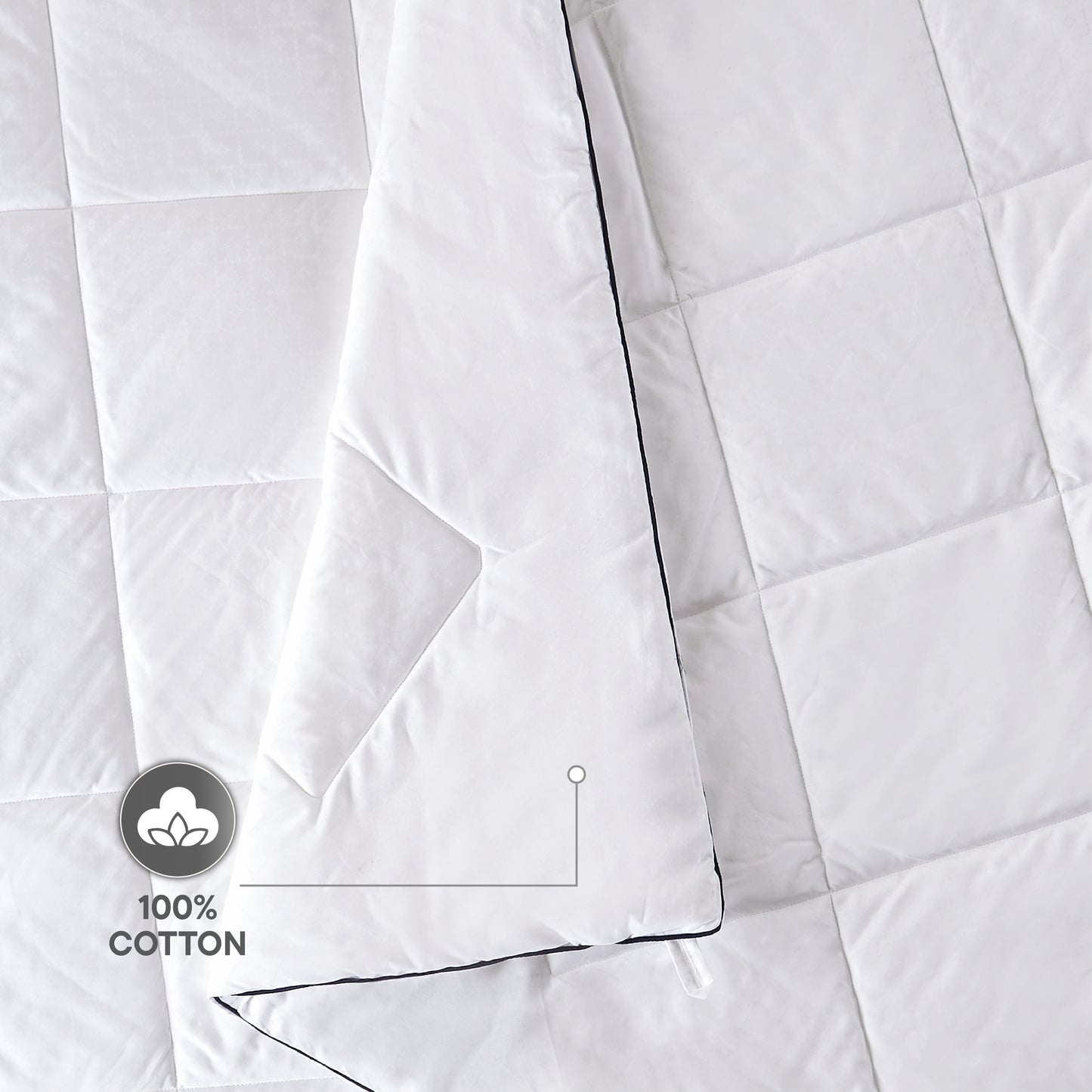 Orion 100% Cotton Double Quilt, 400 TC, Solid, White