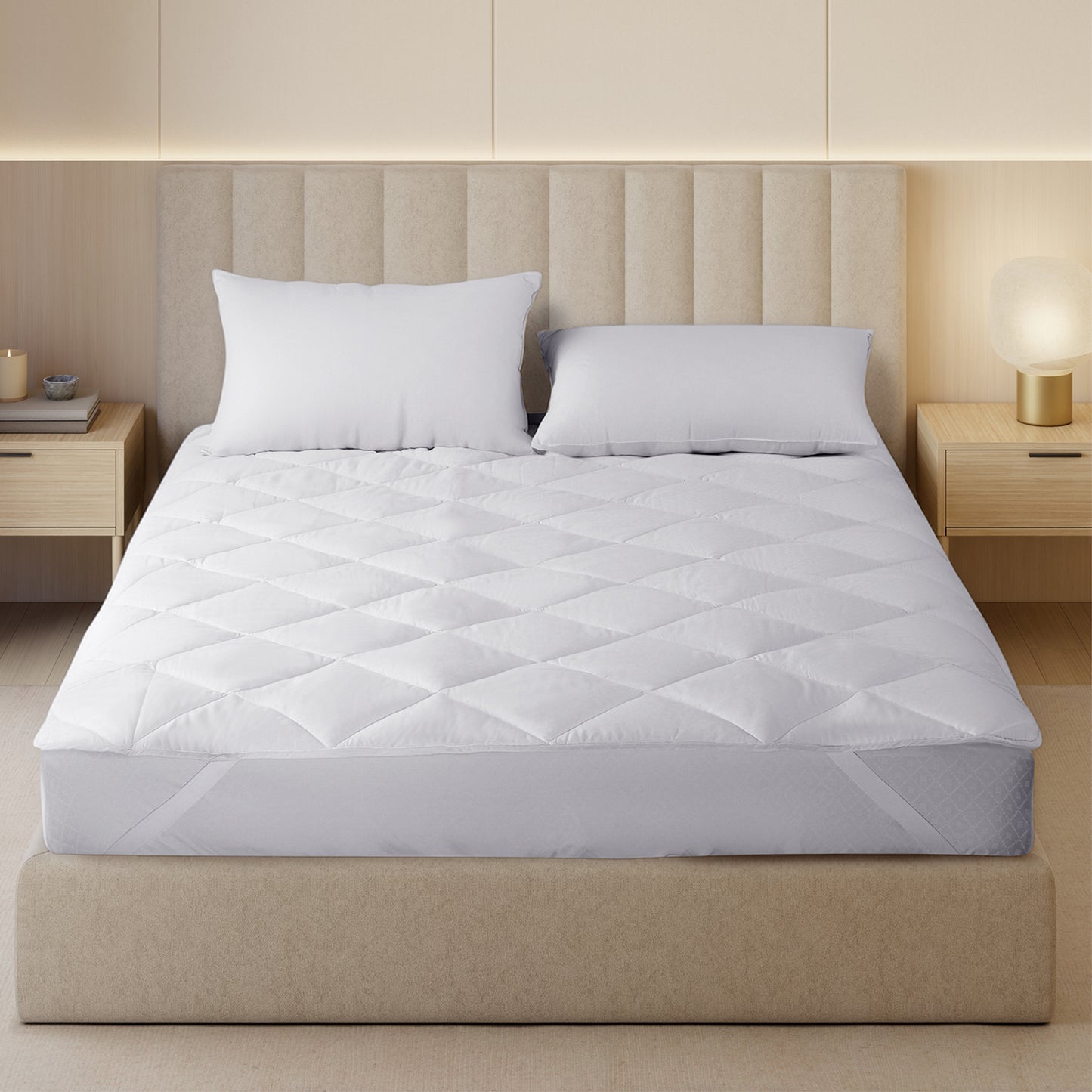 Orion 100% Cotton King Mattress Protector, 400 TC, Solid, White