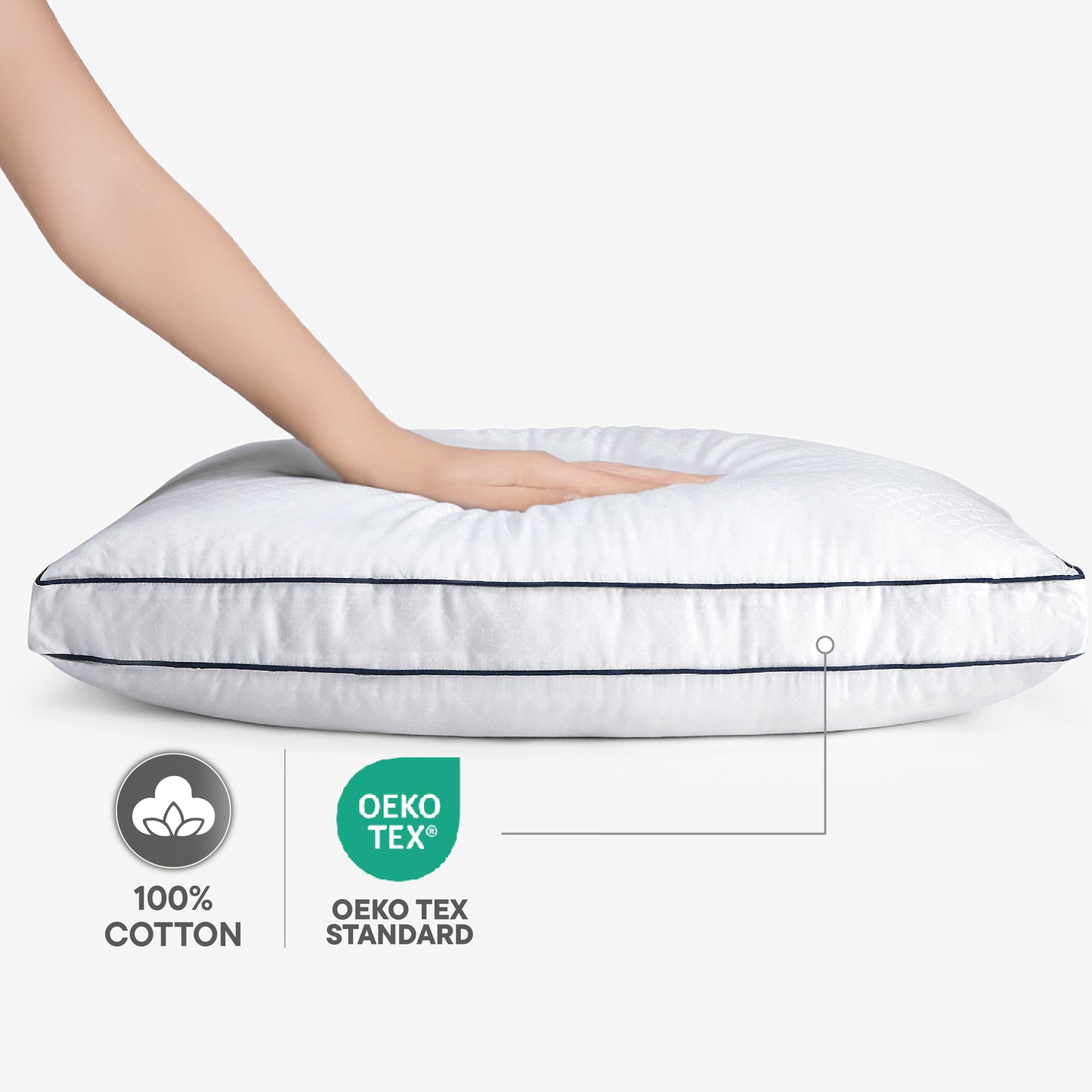 Orion 100% Cotton Pillow, 400 TC, Solid, White