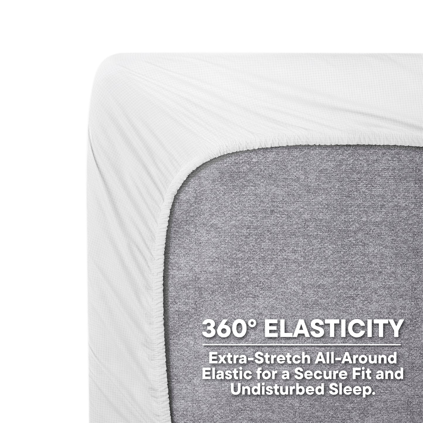 Zephyr 100% Cotton Fitted Queen Bedsheet, 233 TC, Solid, White