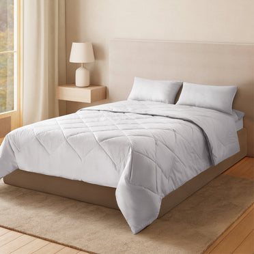 Zephyr 100% Cotton Double Quilt, 233 TC, Solid, White