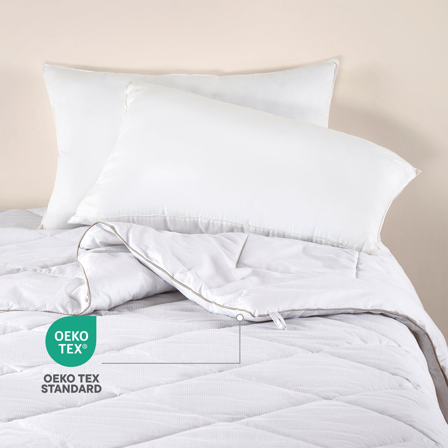 Zephyr 100% Cotton Double Quilt, 233 TC, Solid, White