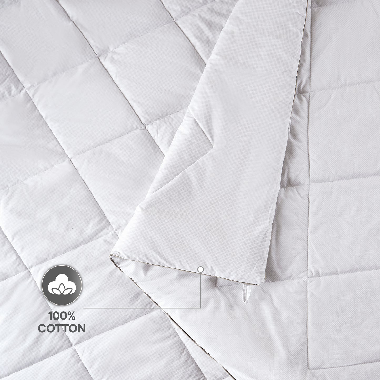 Zephyr 100% Cotton Double Quilt, 233 TC, Solid, White