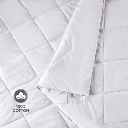 Zephyr 100% Cotton Double Quilt, 233 TC, Solid, White