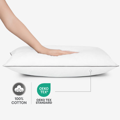 Zephyr 100% Cotton Pillow, 233 TC, Solid, White