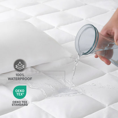 Viora Cotton Poly Queen Mattress Protector, 220 TC, Solid, White