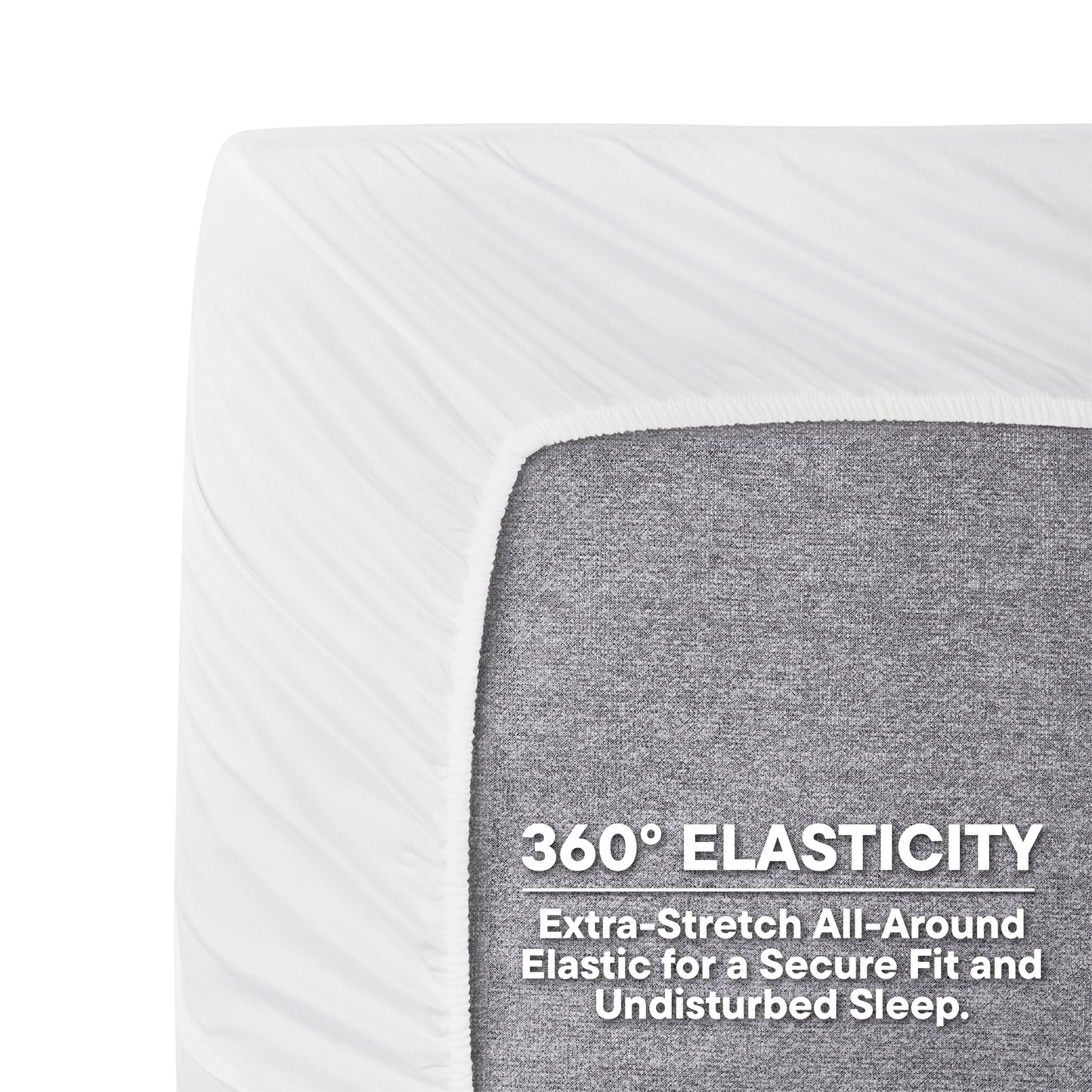 Arden 100% Cotton Fitted Queen Bedsheet, 220 TC, Solid, White