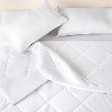 Arden 100% Cotton Double Quilt, 220 TC, Solid, White