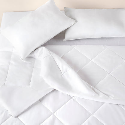 Arden 100% Cotton Double Quilt, 220 TC, Solid, White