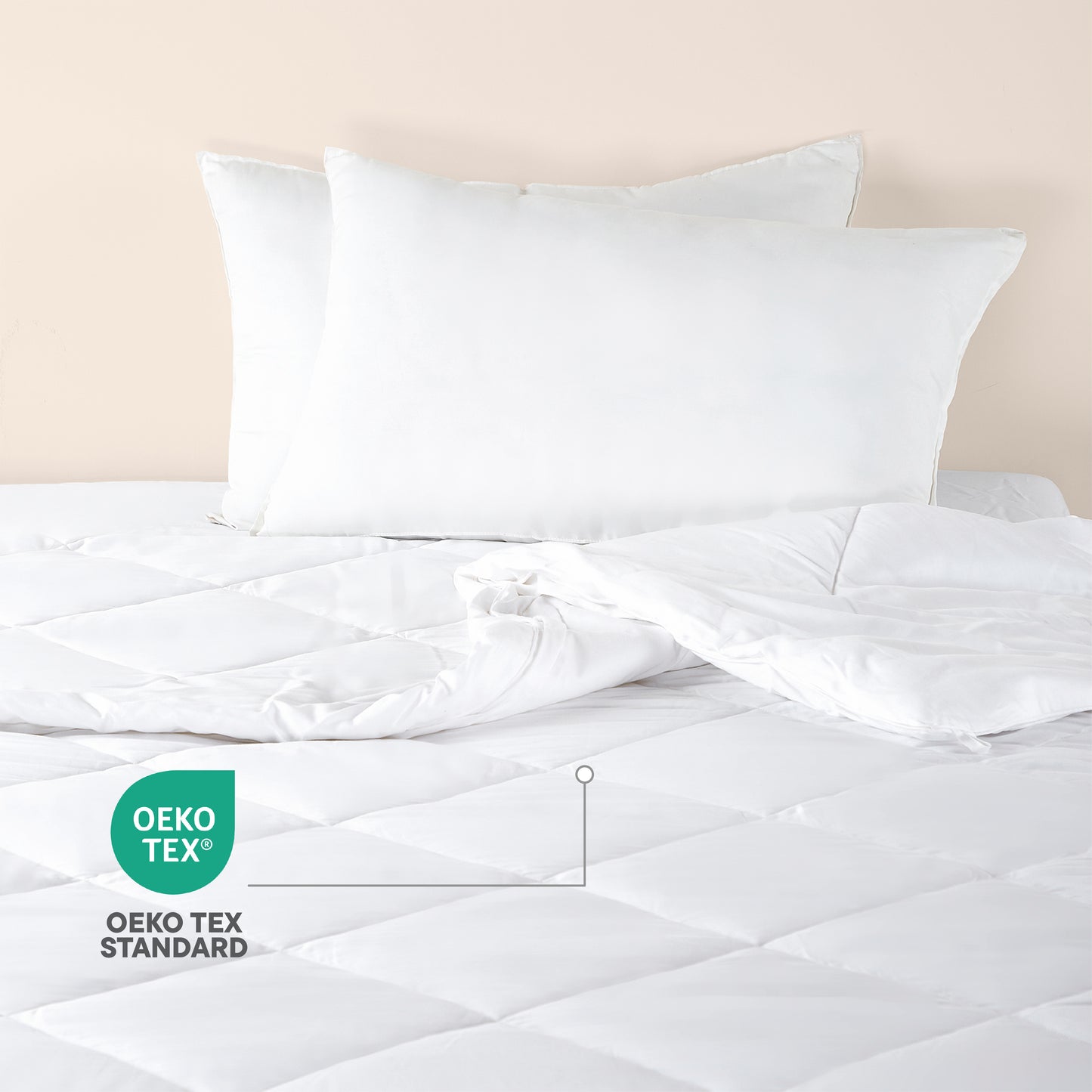 Arden 100% Cotton Double Quilt, 220 TC, Solid, White
