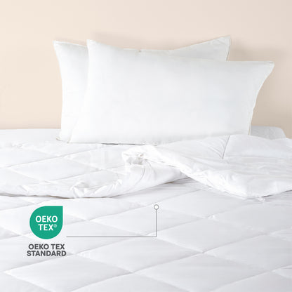 Arden 100% Cotton Double Quilt, 220 TC, Solid, White