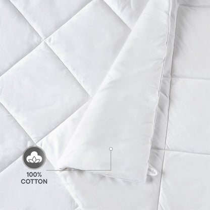 Arden 100% Cotton Double Quilt, 220 TC, Solid, White