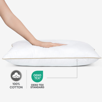 Arden 100% Cotton Pillow, 220 TC, Solid, White