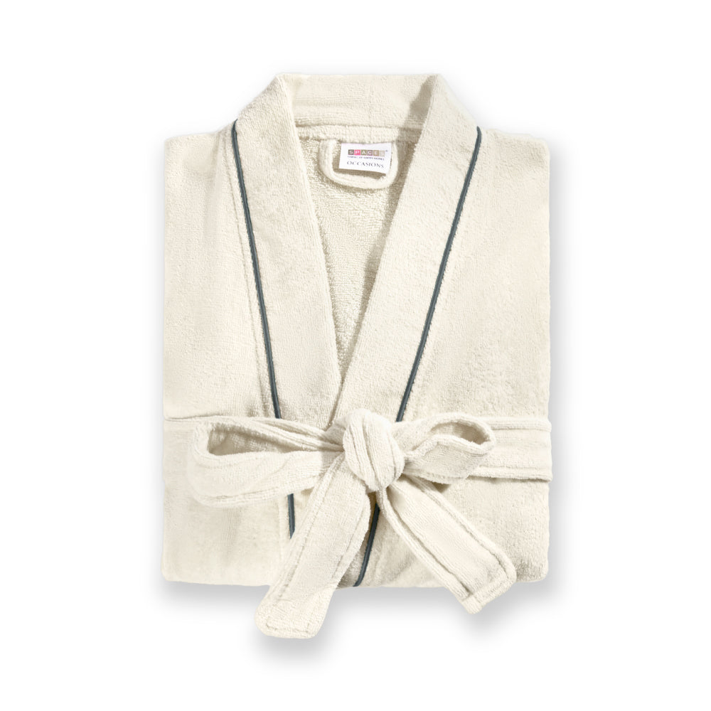Exotica 100% Cotton Bath Robe, 350 GSM, Solid, White