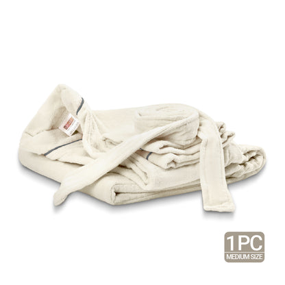 Exotica 100% Cotton Bath Robe, 350 GSM, Solid, White