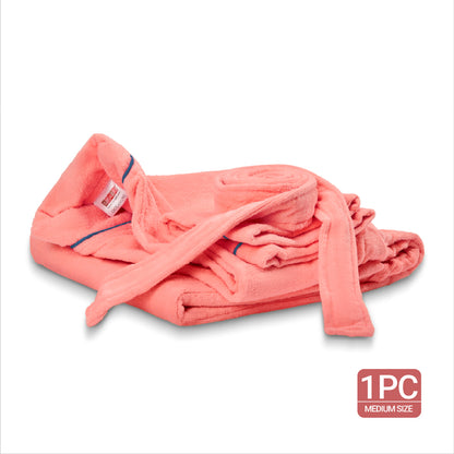 Exotica 100% Cotton Bath Robe, 350 GSM, Solid, Multi