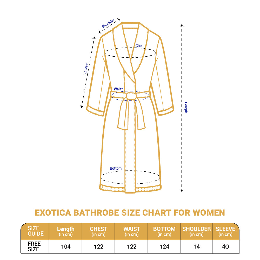 Exotica 100% Cotton Medium Bath Robe, 350 GSM, Solid, Yellow