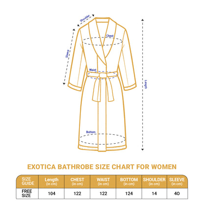 Exotica 100% Cotton Medium Bath Robe, 350 GSM, Solid, Yellow