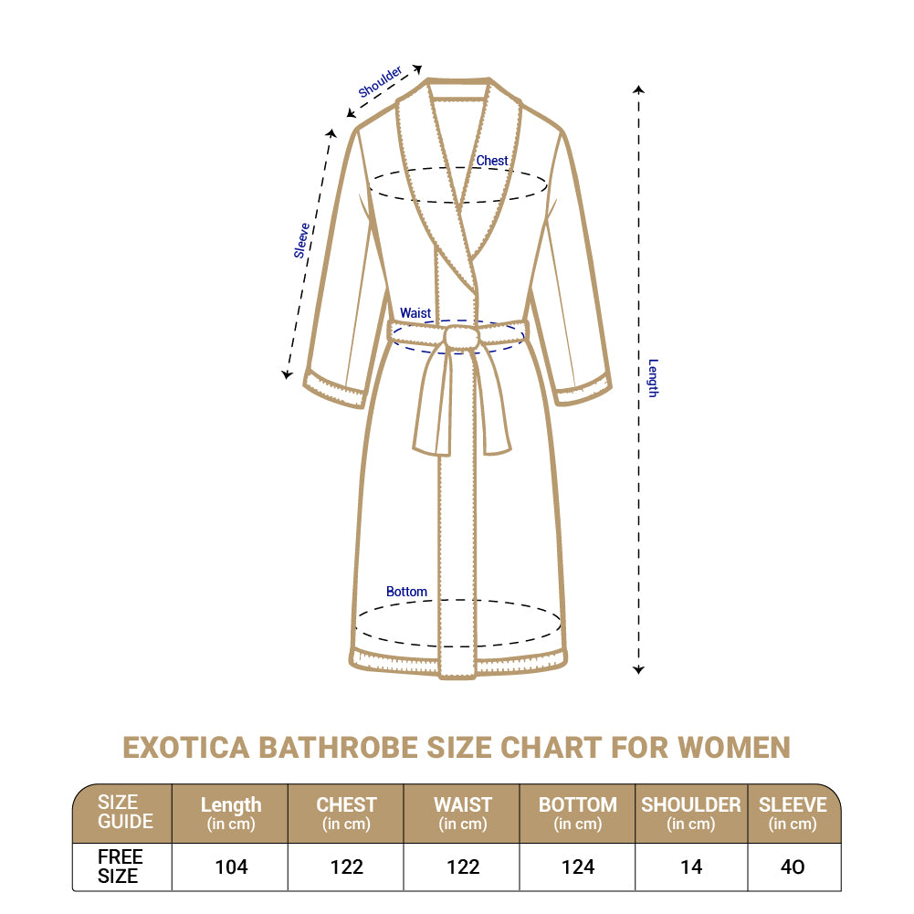 Exotica 100% Cotton Bath Robe, 350 GSM, Solid, Light Brown