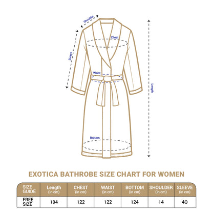 Exotica 100% Cotton Bath Robe, 350 GSM, Solid, Light Brown