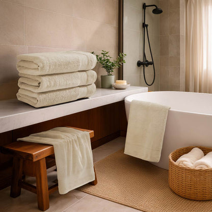 Organic Organic Cotton Bath Towel, 640 GSM, Solid, Taupe