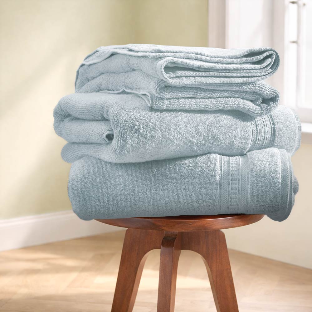 Organic Organic Cotton Bath Towel, 640 GSM, Solid, Light Blue