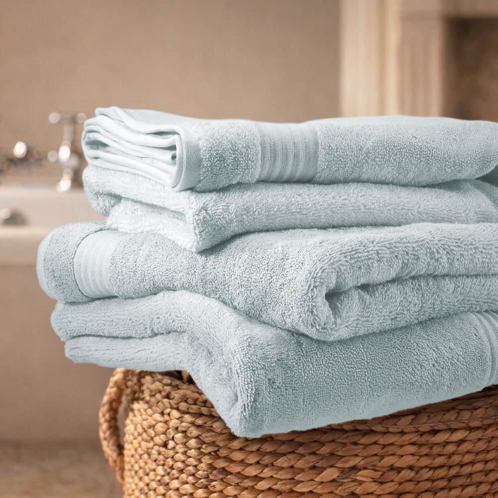 Organic Organic Cotton Bath Towel, 640 GSM, Solid, Light Blue