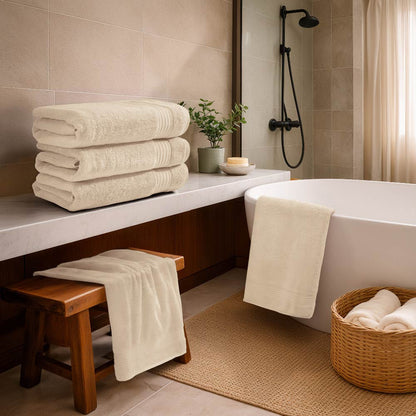 Organic Organic Cotton Bath Towel, 640 GSM, Solid, Beige