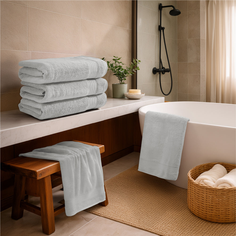 Organic Organic Cotton Bath Towel, 640 GSM, Solid, Blue