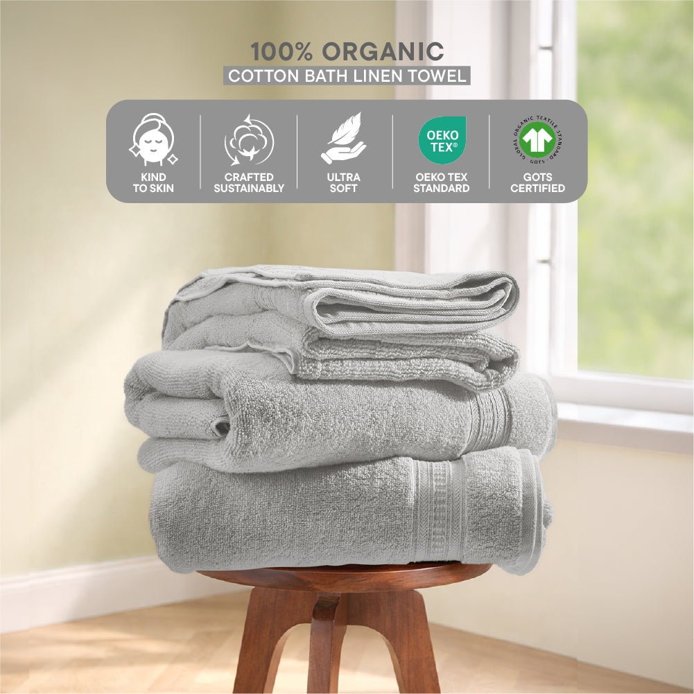 Organic Organic Cotton Bath Towel, 640 GSM, Solid, Blue