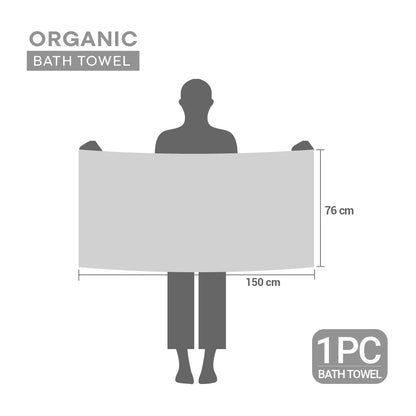 Organic Organic Cotton Bath Towel, 640 GSM, Solid, Blue