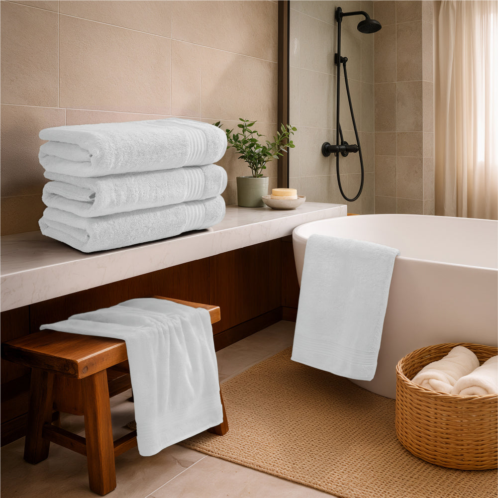 Organic Organic Cotton Bath Towel, 640 GSM, Solid, White