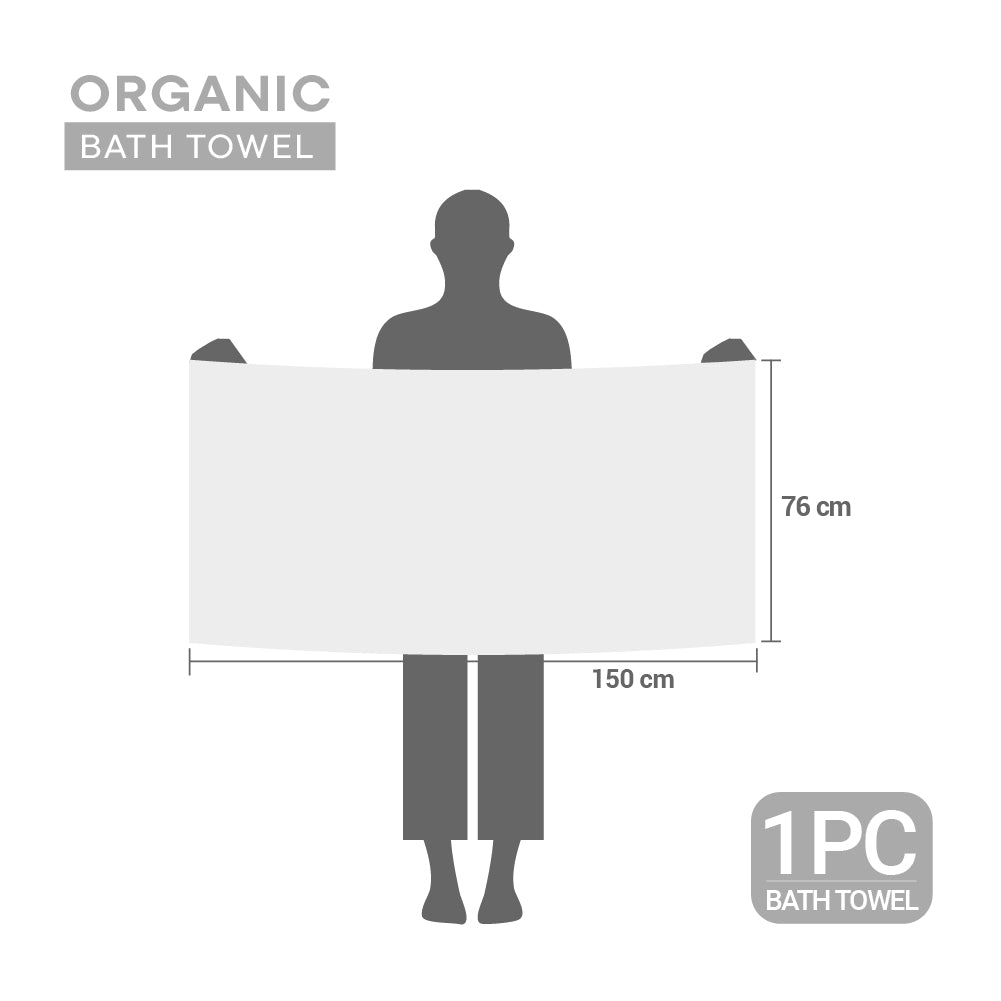 Organic Organic Cotton Bath Towel, 640 GSM, Solid, White