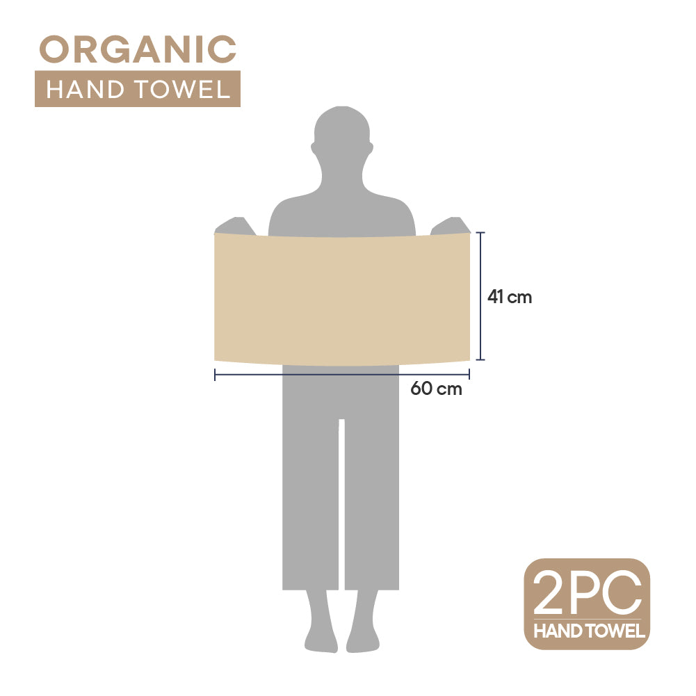 Organic Organic Cotton Hand Towel, 640 GSM, Solid, Cream