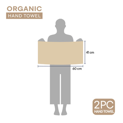 Organic Organic Cotton Hand Towel, 640 GSM, Solid, Cream