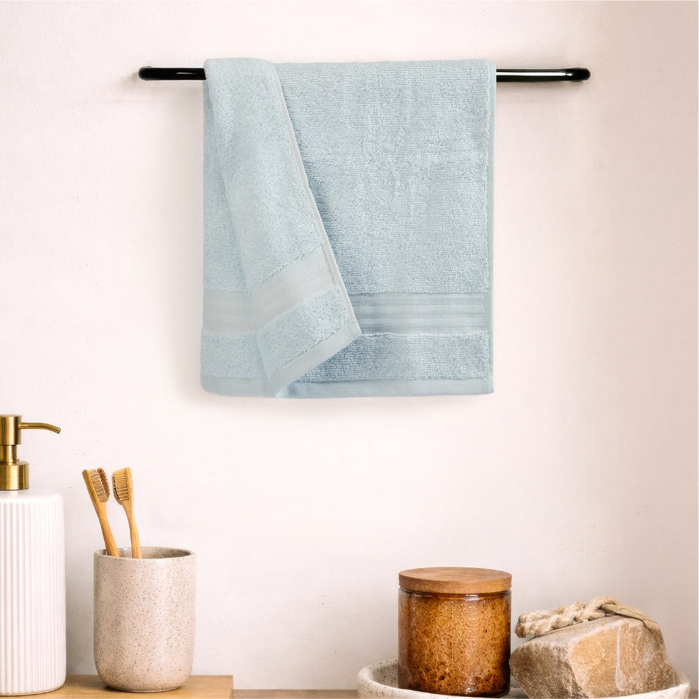Organic Organic Cotton Hand Towel, 640 GSM, Solid, Light Blue