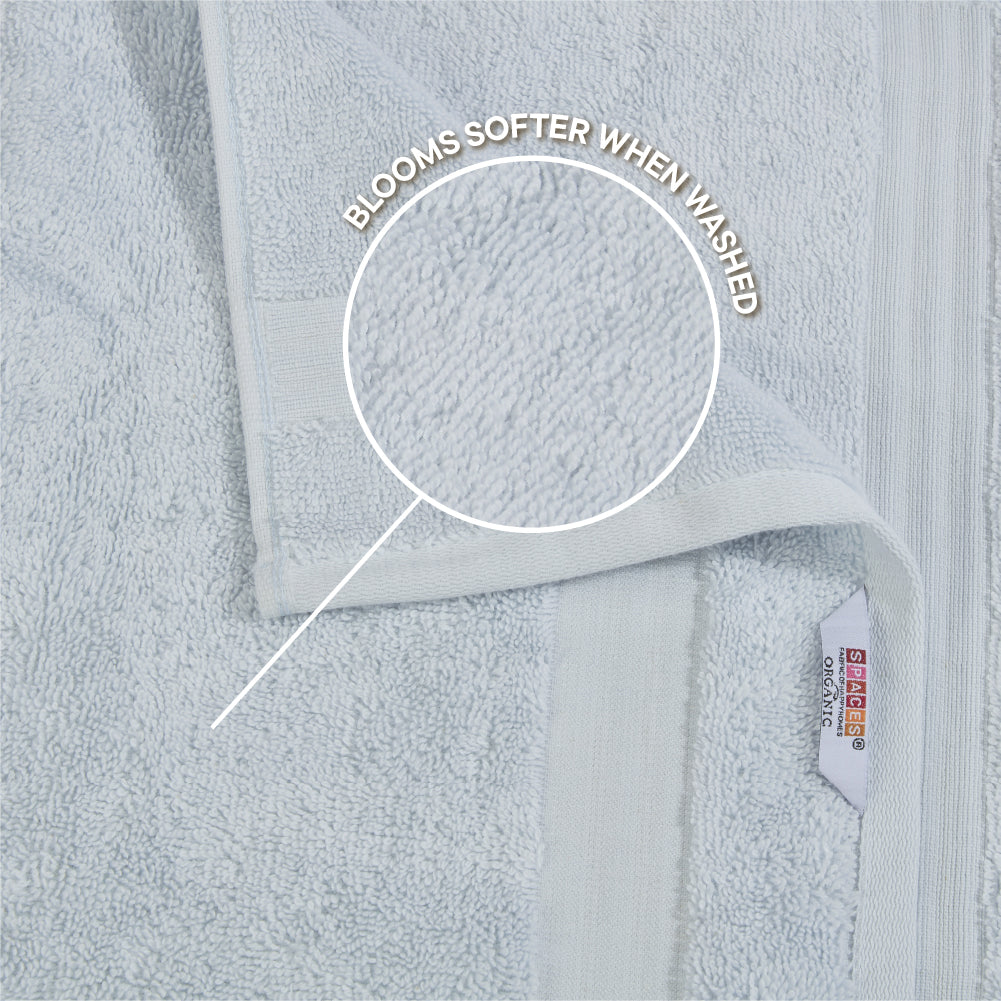 Organic Organic Cotton Hand Towel, 640 GSM, Solid, Light Blue