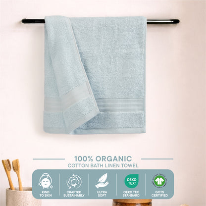 Organic Organic Cotton Hand Towel, 640 GSM, Solid, Light Blue