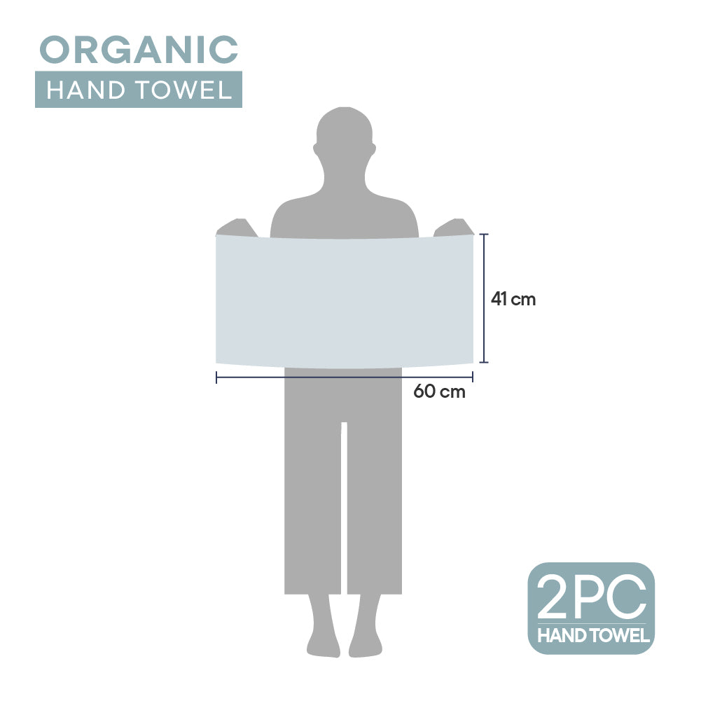 Organic Organic Cotton Hand Towel, 640 GSM, Solid, Light Blue