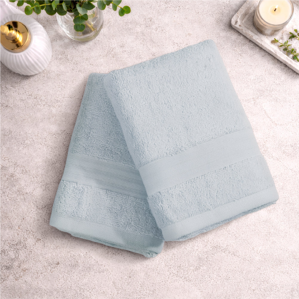 Organic Organic Cotton Hand Towel, 640 GSM, Solid, Light Blue