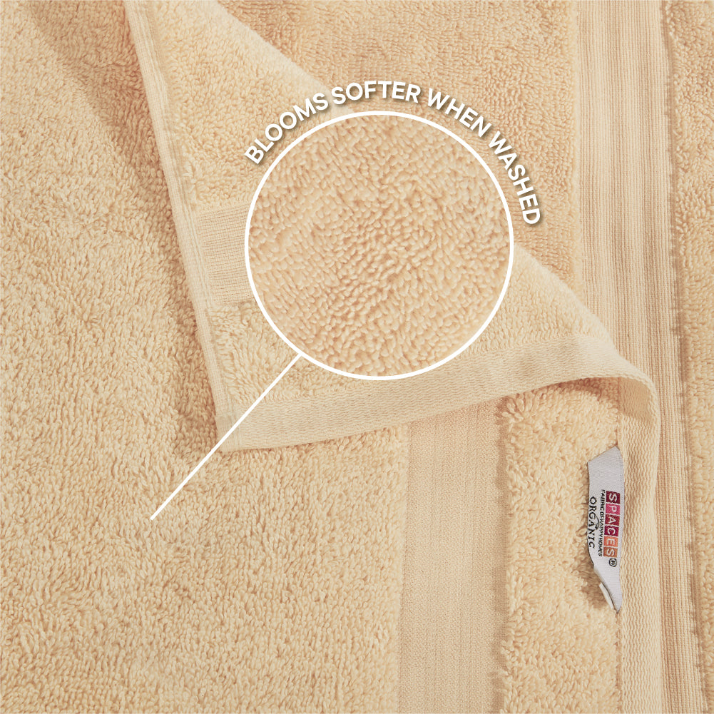 Organic Organic Cotton Hand Towel, 640 GSM, Solid, Beige