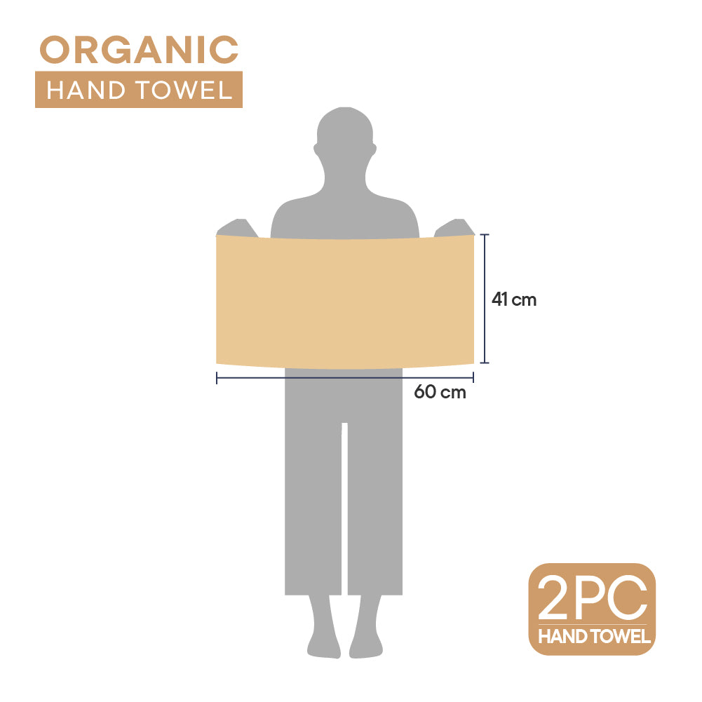 Organic Organic Cotton Hand Towel, 640 GSM, Solid, Beige
