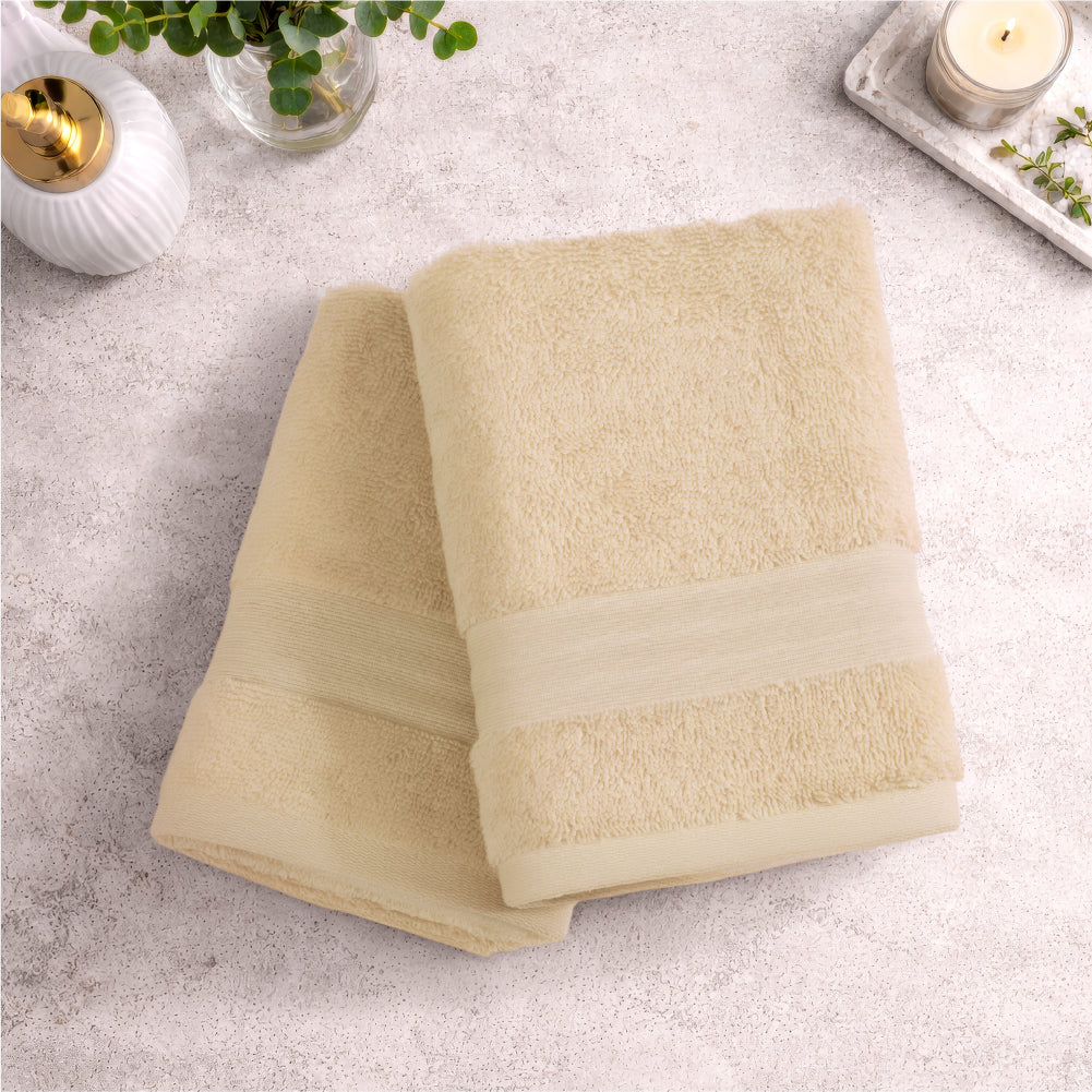 Organic Organic Cotton Hand Towel, 640 GSM, Solid, Beige