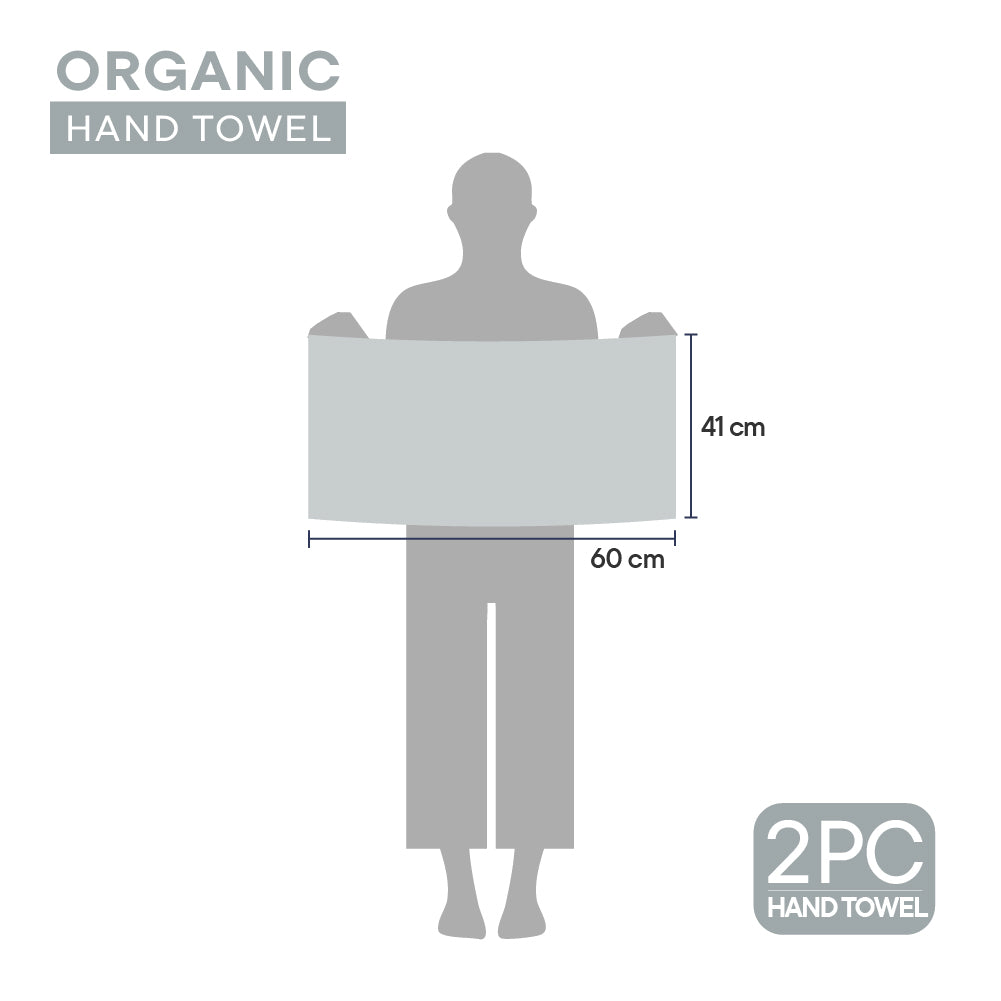 Organic Organic Cotton Hand Towel, 640 GSM, Solid, Blue