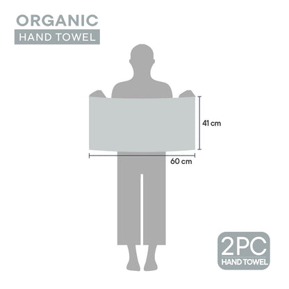Organic Organic Cotton Hand Towel, 640 GSM, Solid, Blue