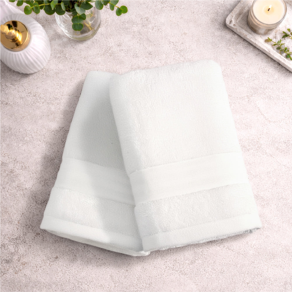 Organic Organic Cotton Hand Towel, 640 GSM, Solid, White