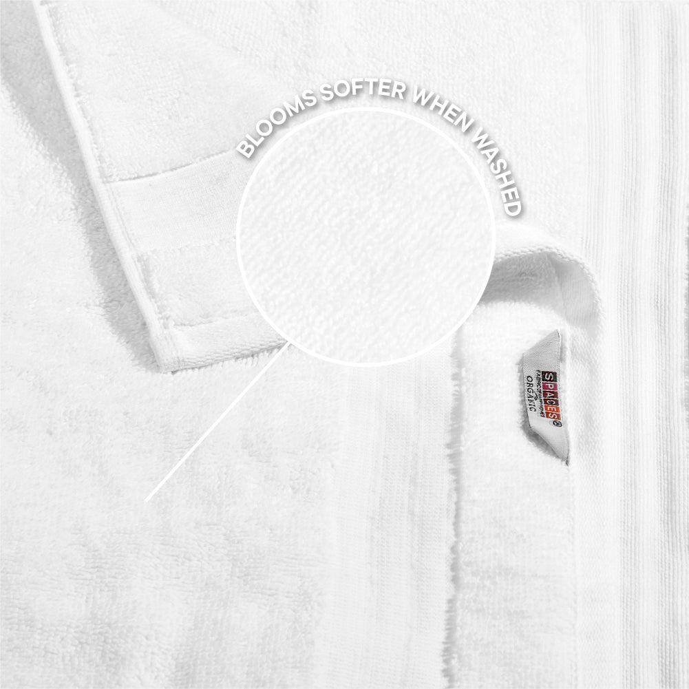 Organic Organic Cotton Hand Towel, 640 GSM, Solid, White