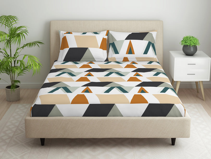 Clay Brown Microfiber Double Bedsheet - Dazzle By Welspun