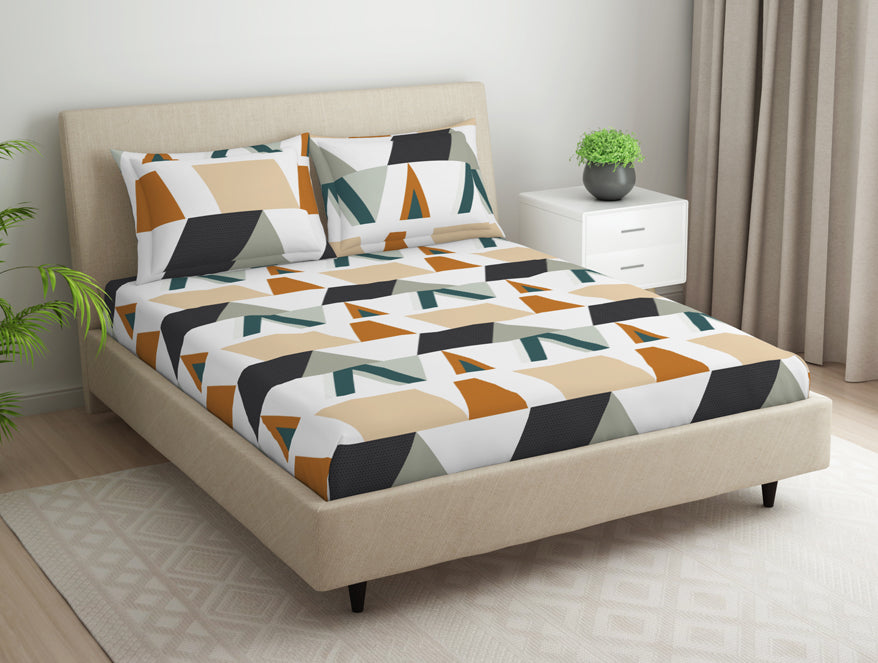 Clay Brown Microfiber Double Bedsheet - Dazzle By Welspun