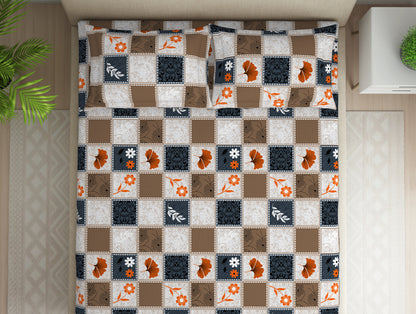 Charcoal Grey Microfiber Double Bedsheet - Dazzle By Welspun